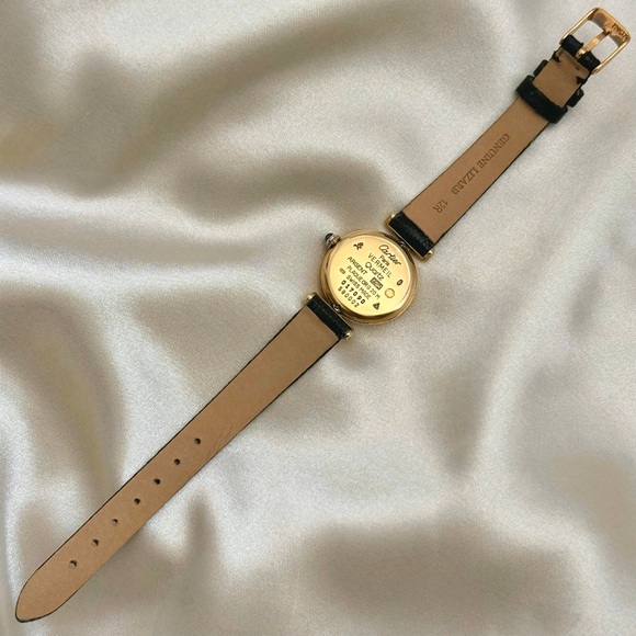 AUTHENTIC VINTAGE CARTIER BLACK LEATHER WATCH - WITH BOX - Picture 6 of 7